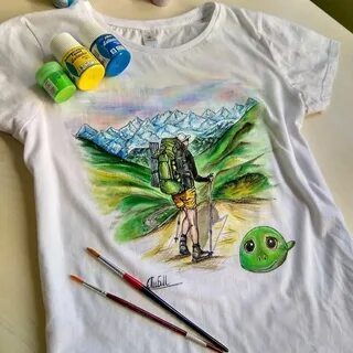 Сделать футболку акриловыми красками