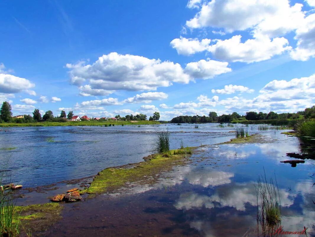 Река луга и человек