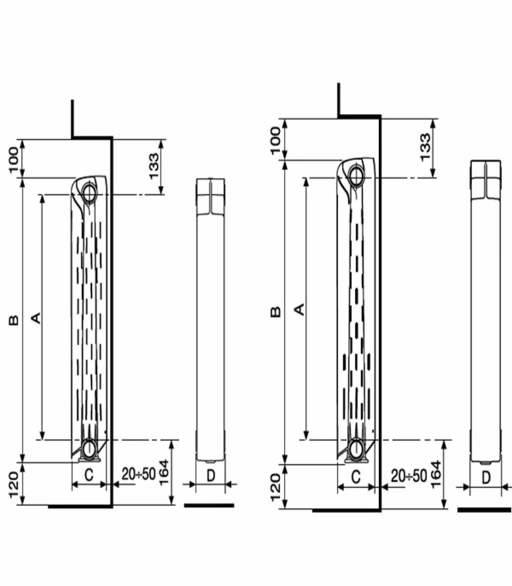 Радиатор биметаллический 12 секций 500 /100 рифар. Габариты 250 радиатор. Радиатор биметаллический royal thermo pianoforte 500 silver satin. Батарея биметаллическая 10 секций размер. Габариты алюминиевых радиаторов отопления.