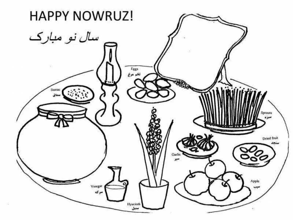 Раскраска навруз. Раскраска праздник Навруз. Раскраска Навруз в Узбекистане для детей. Праздничный стол раскраска для детей. Навруз раскраска для детей.