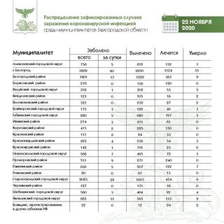 Белгородская область заболеваемость