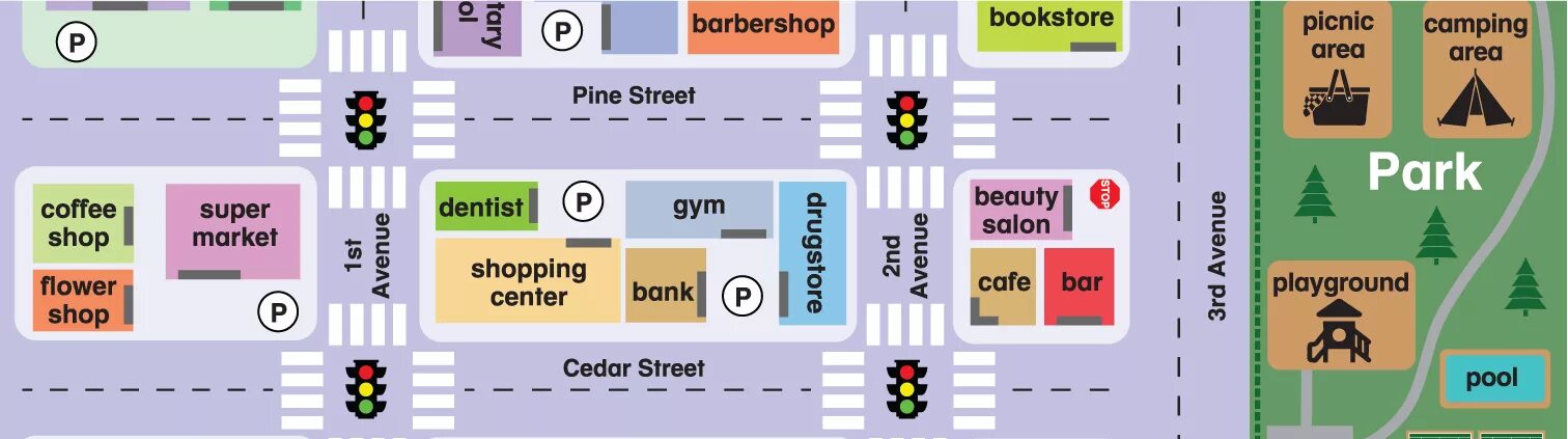 Class map. Карта giving Directions. План города giving Directions. Карта города Directions. Карта города для урока английского языка Directions.