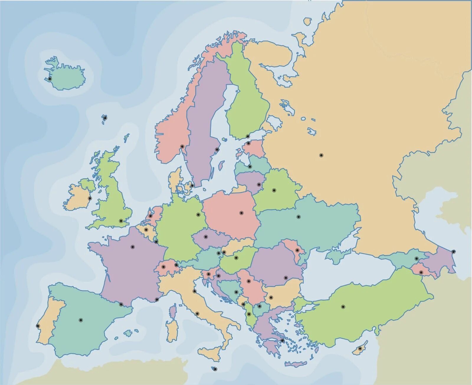 Europa de. Карта Европы со странами без названий стран. Политическая карта Европы без названий стран. Политическая карта Европы с названиями стран и столиц. Карта Европы без названий стран со столицами.