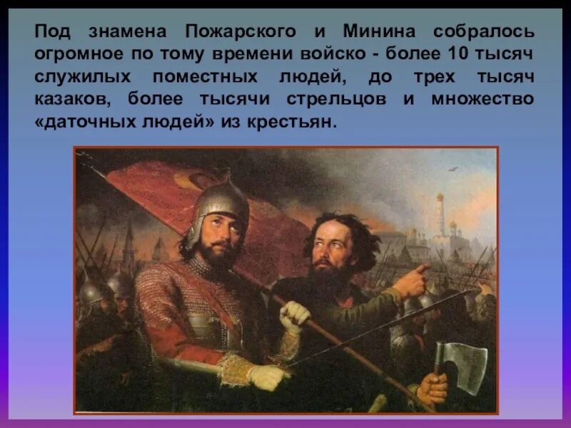 Пожарский подвиг кратко. История Минина и Пожарского 4 класс. Проект 4 класс портреты России Минин и Пожарский.