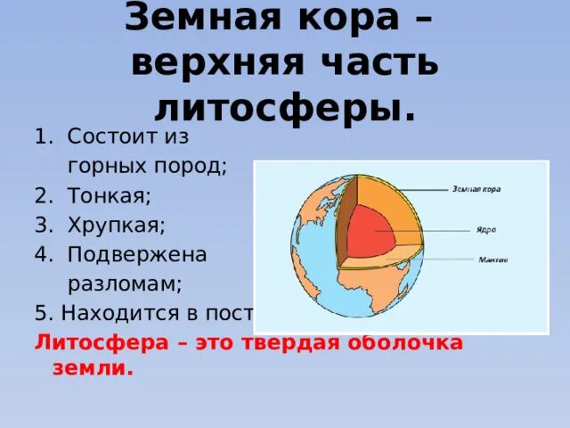 Литосфера это 5 класс география