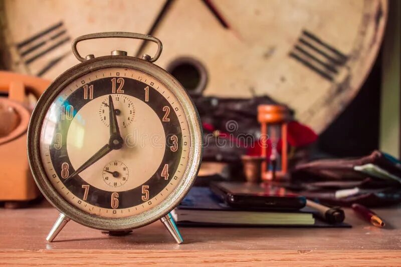 The clock is the desk. The clock is the desk