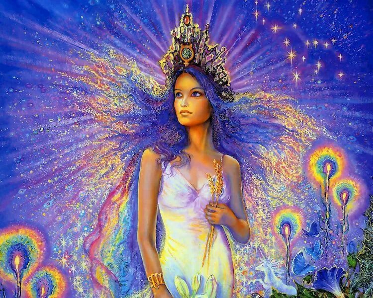 художница кристиан влегелс. деметра богиня-мать. что олицетворяет женщина. ади шакти мантра. что олицетворяет мир.