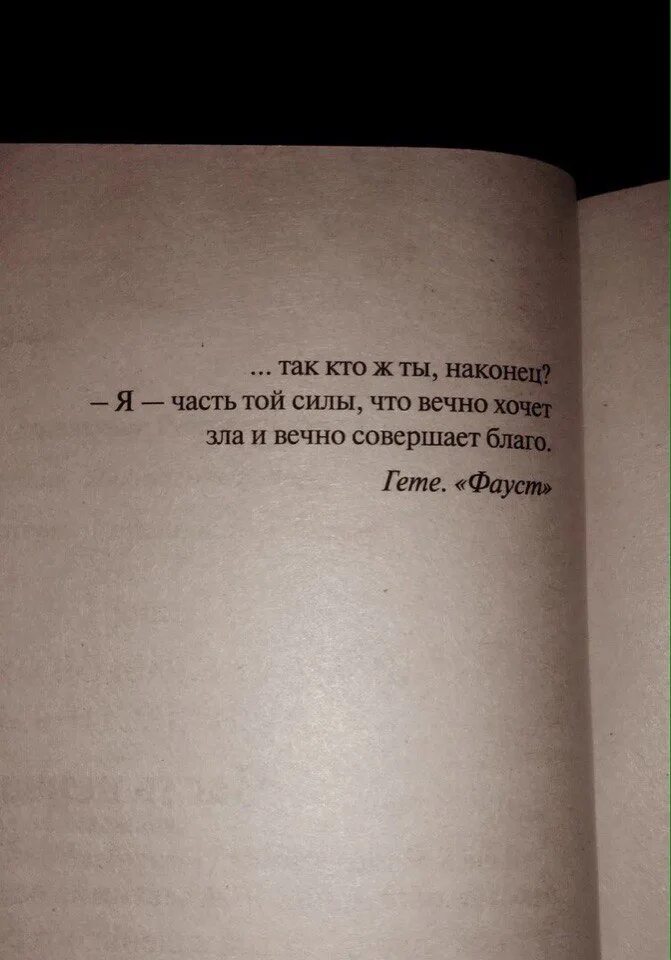 Гете вечно совершает благо. Я часть той силы что вечно хочет зла и вечно совершает благо. Часть той силы что вечно хочет зла. Я та сила что вечно хочет зла.