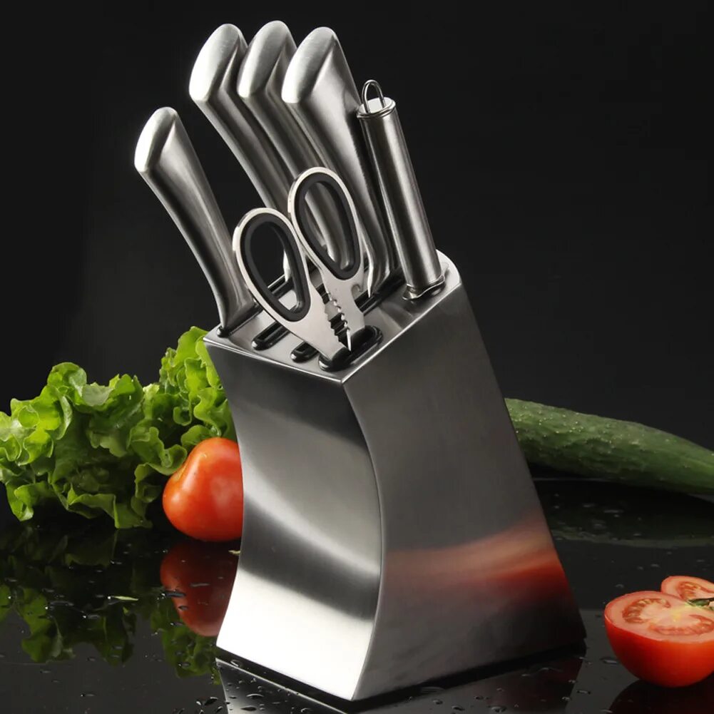 Кухонный нож из нержавеющей стали. Подставка для ножей Knife Holder. Stainless Steel ножи кухонные. Держатель для ножей Henckels. Дизайнерская подставка для ножей.