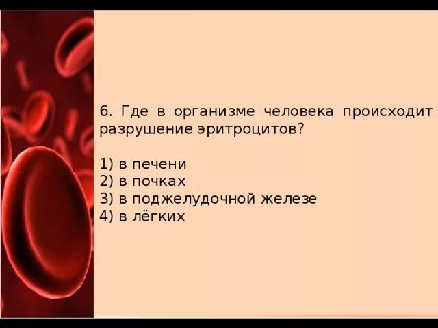 Заболевание разрушение эритроцитов