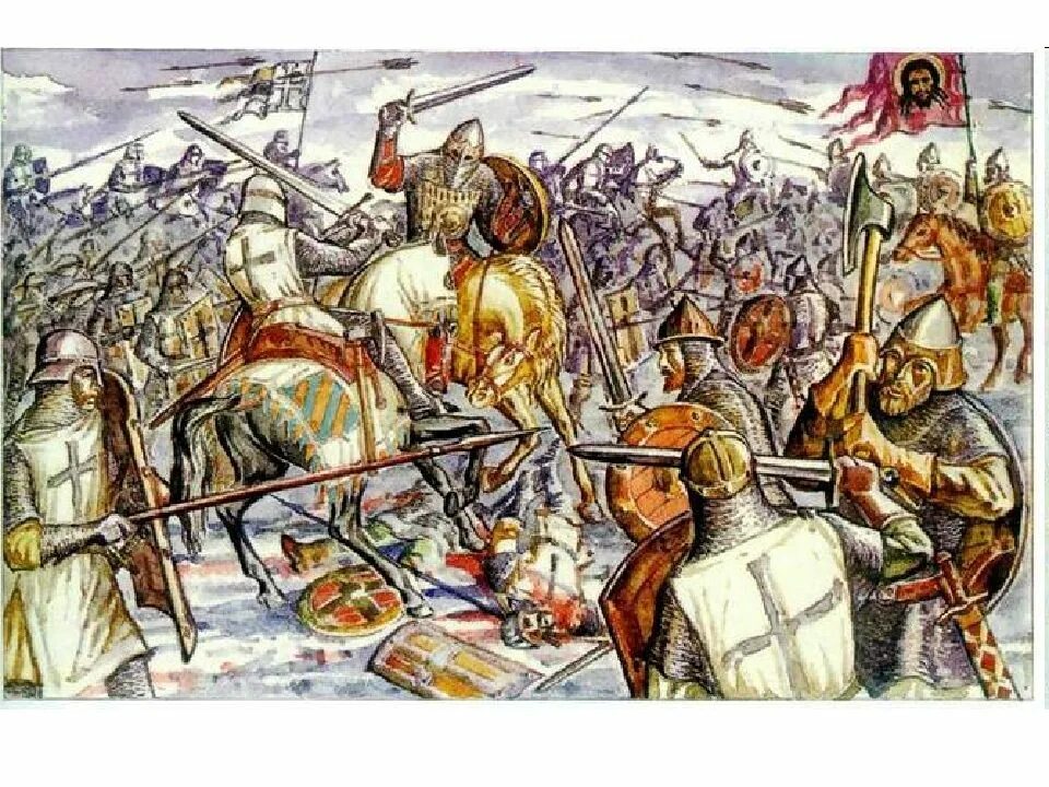 Рыцари крестоносцы вторглись в русские земли. Битва Ледовое побоище 1242. 1242 Ледовое побоище князь.