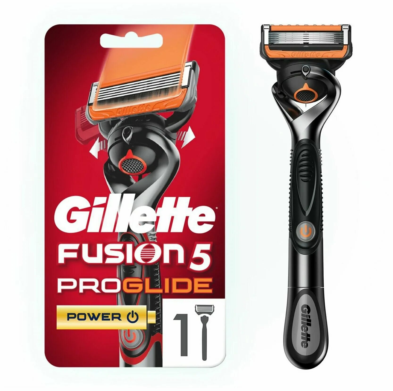 Fusion 5 proglide power. Бритва GILLETEFUSION Power с 1 сменной кассетой (с элементом питания).