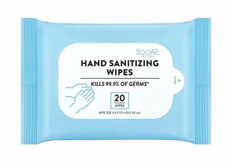 Soo'AE Hand Sanitizing Wipes, Travel Size (20 wipes), Alcohol Free wet...