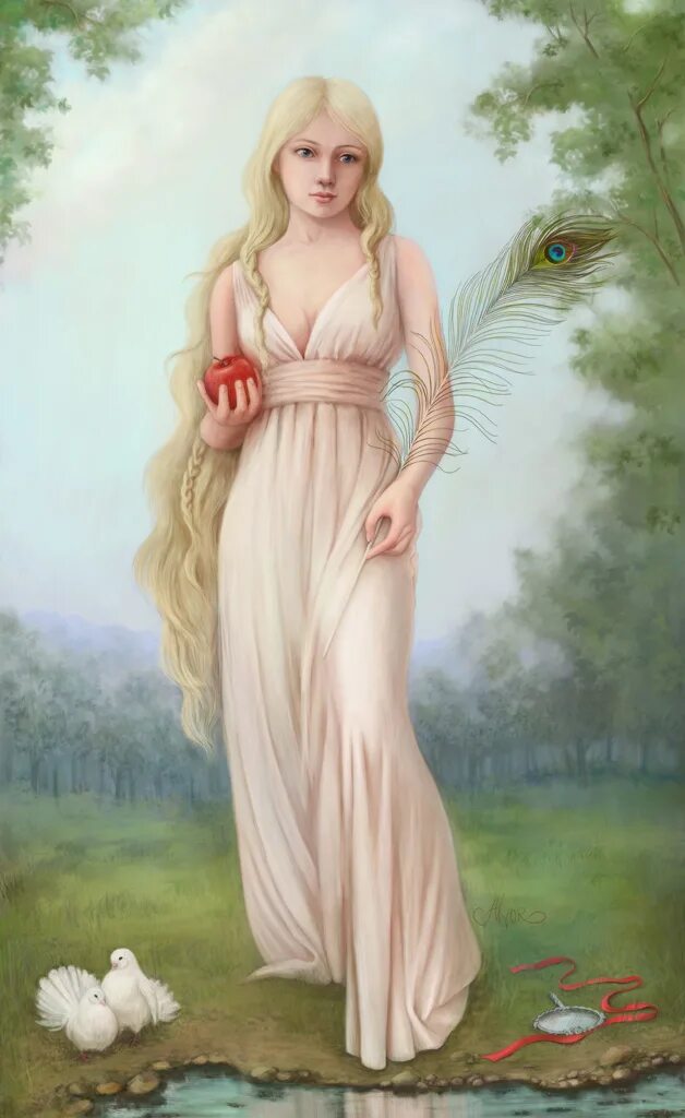 Богиня с яблоком. Девушка афродита с яблоком раздора. Женский портрет фэнтези. Афродита из арля пракситель. Богиня с яблоком.