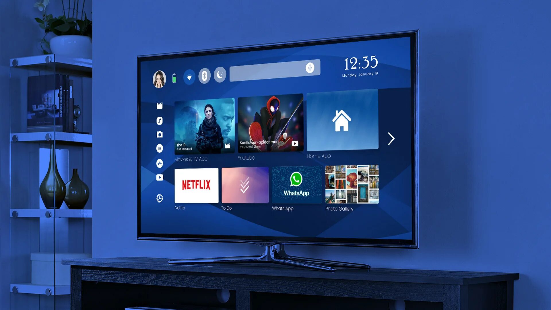 Lampa установить на телевизор. Smart TV Apple. UI телевизор. Эпл ТВ на телевизоре самсунг. Apple TV interface.