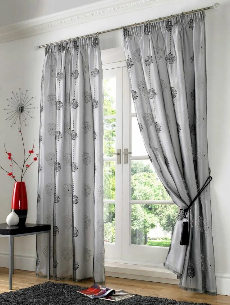 Cotswold Jacquard Pair of Fully Lined Pencil Pleat Curtains by Alan Symonds, all