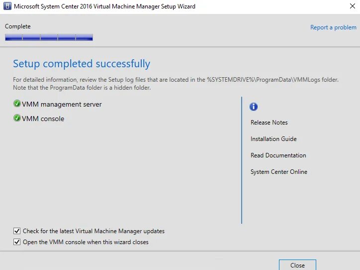 Installing the application check setup log