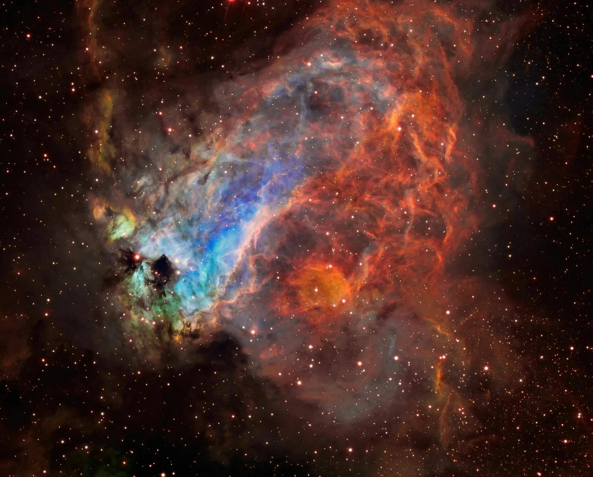 Космос фон. Archeon nebula. Мессье 17. Туманность тройная м20 в созвездии стрельца. Blender nebula generator.