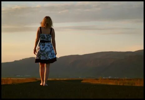 Girl walking on