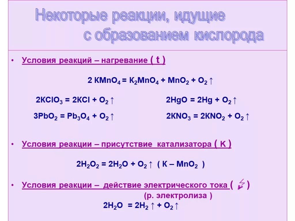 Кислород участвует в реакции