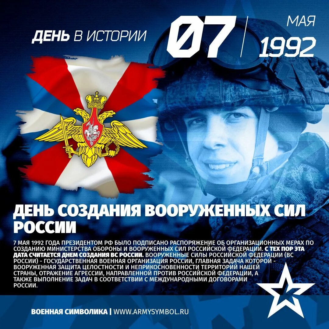 День российской армии 7 мая. День специального отряда быстрого реагирования мвд рф (собр, омсн). Подразделения по борьбе с организованной преступностью. День создания c. День создания органов государственного пожарного надзора (рф).