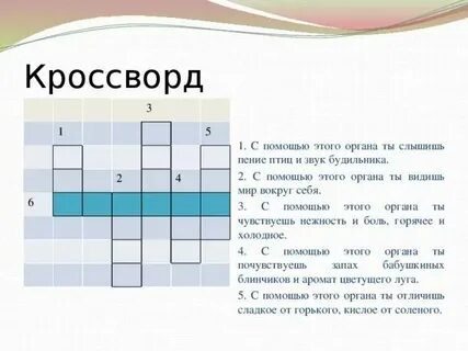 Кроссворд по окружающему миру 3 класс