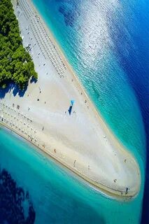 The gorgeous beaches in Croatia is Zlatni Rat, Brač.Also a a great spot for wind