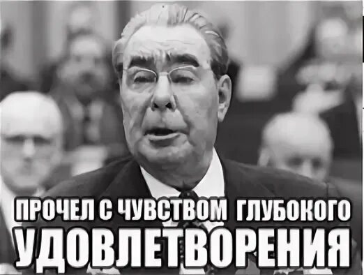 Глубокое удовлетворение. Чувство глубокого удовлетворения. С чувством глубокого удовлетворения Брежнев. Чувством глубочайшего удовлетворения.