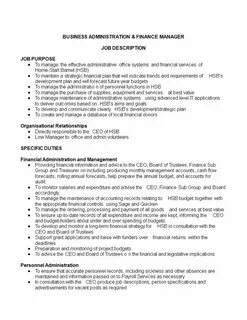 Managers job description