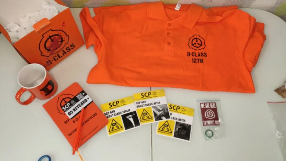 Class box. Бокс класса д scp. набор d-class. scp фанбокс купить.