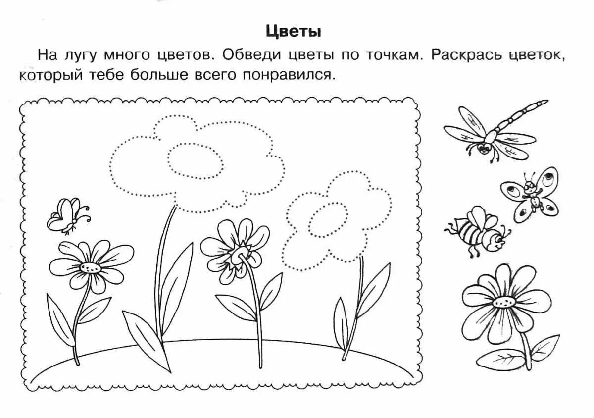 Рабочий лист для 3 лет. Задания для дошкольников. цветы задания для дошкольников. лето задания для дошкольников. цветы задания для детей 4-5 лет.