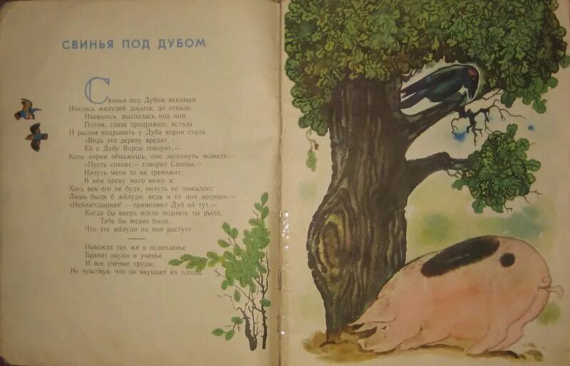 Под дубом 76. Крылов свинья под дубом книга. стих свинья под дубом. свинья и дуб басня. басня крылова свинья под дубом вековым.