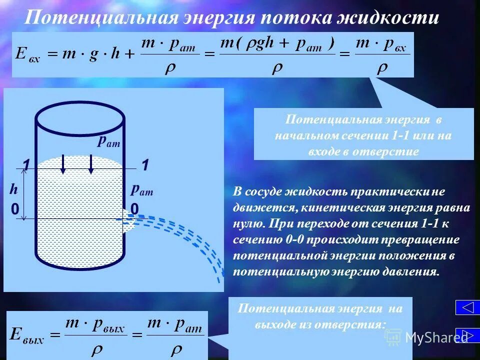 как определить поток жидкости