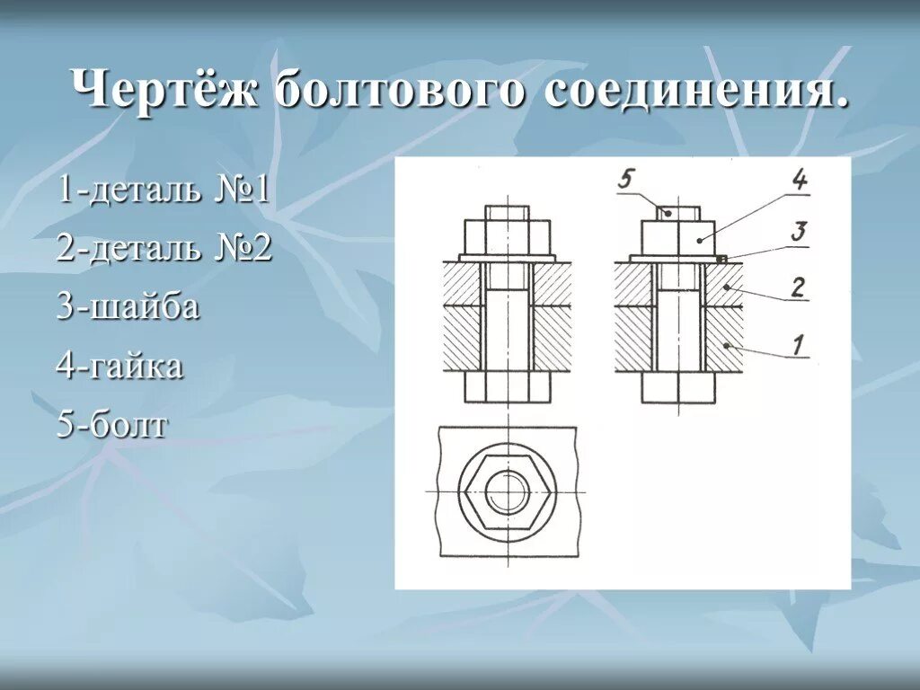 Болтовое соединение деталей. Болтовое соединение гайка контргайка. Болтовое соединение чертеж. Болтовое соединение двух деталей. Элементы болтового соединения.