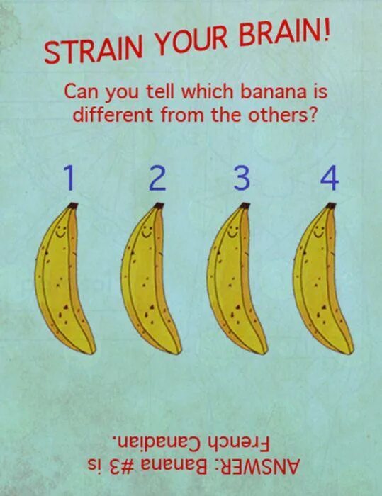 May be different and some. Be different. different from. banana and difference. where is banana.