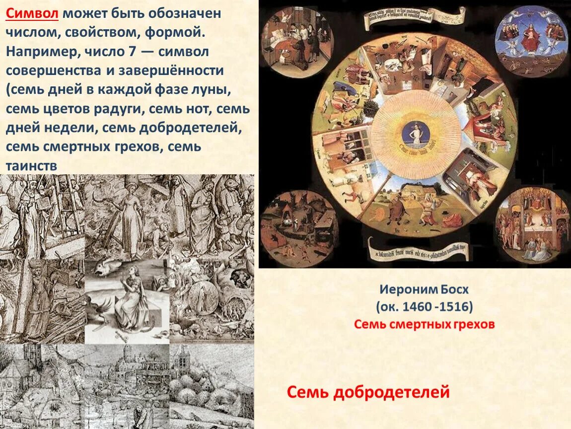 Знаки и символы в искусстве 8 класс. Знаки и символы в искусстве. 7 добродетелей и 7 смертных грехов. семь добродетелей и семь смертных грехов. символы семи добродетелей.