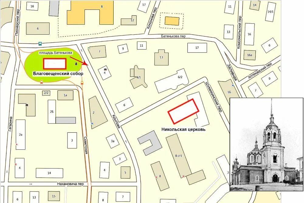Никольская Церковь Томск. Благовещенская Церковь на карте. Местоположение храма