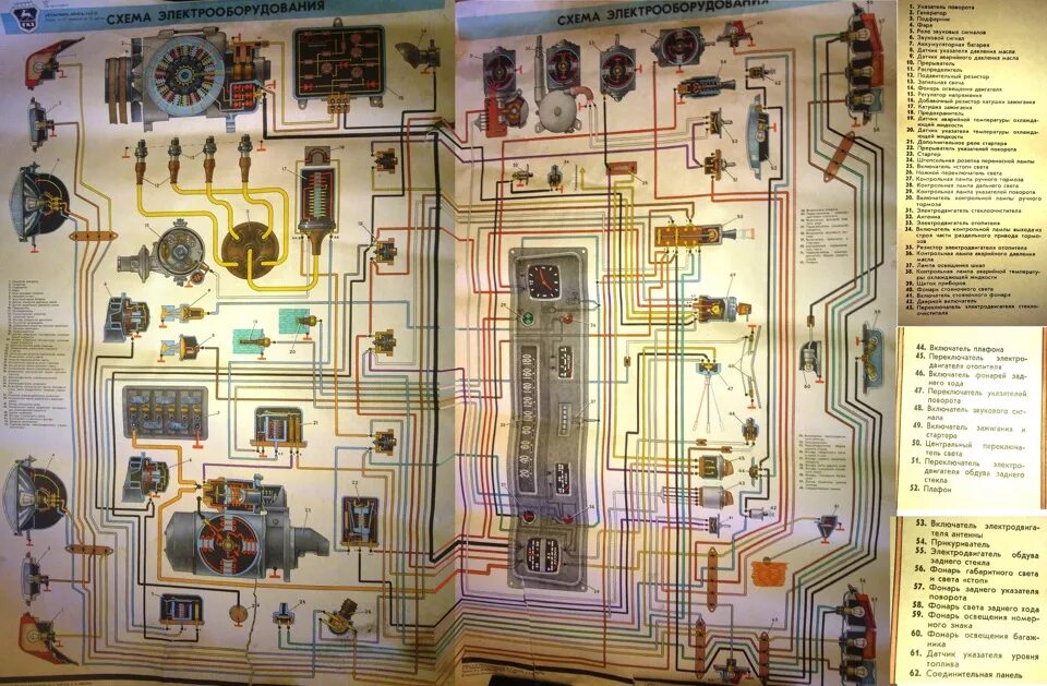 ГАЗ 24 схема электрооборудования. Схема электрооборудования ГАЗ 24 Волга. Схема электропроводки ГАЗ 24. Схема электрооборудования ГАЗ 24 цветная.