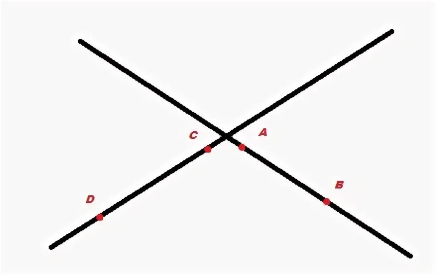 Две пересекающиеся прямые АВ И СД. Луч АВ И СД пересекаются. Начертите две пересекающиеся прямые АВ И СД В. Луч АВ пересекал прямую СД А Луч СД не пересекал прямую АВ.