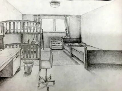 Рисунок карандашом интерьер комнаты 7 класс