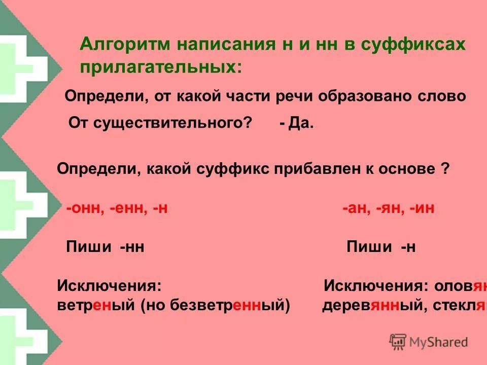 Прилагательные с суффиксом к