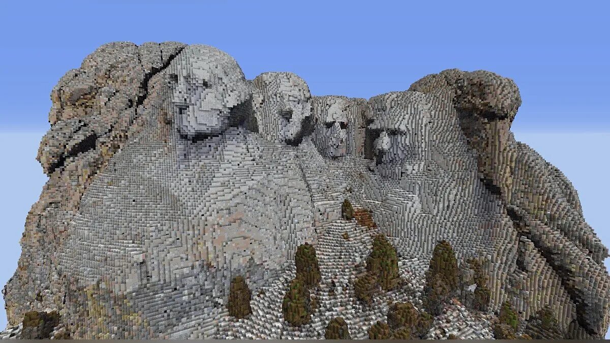 Майна месту. Гора Рашмор. Гора Рашмор в Майне. Mount Rushmore Minecraft. Страшное место Minecraft.