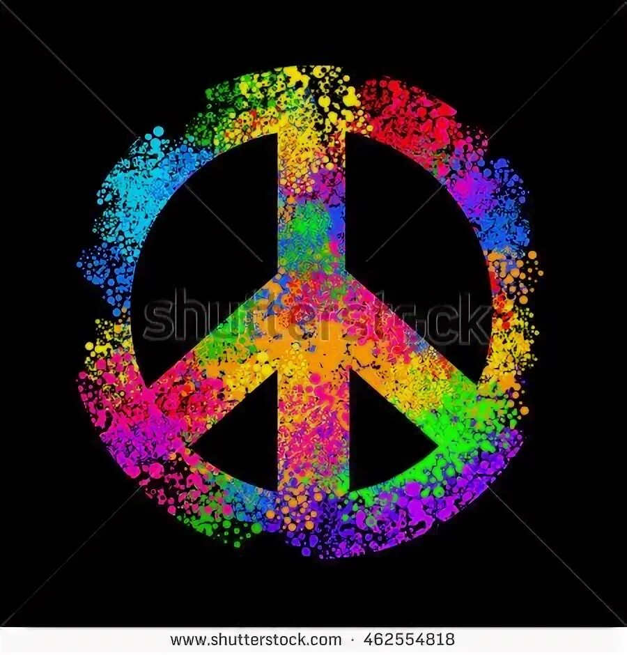 Peace Hippie Symbol from Flowers Vector Design Stock Vector - Illustration of de