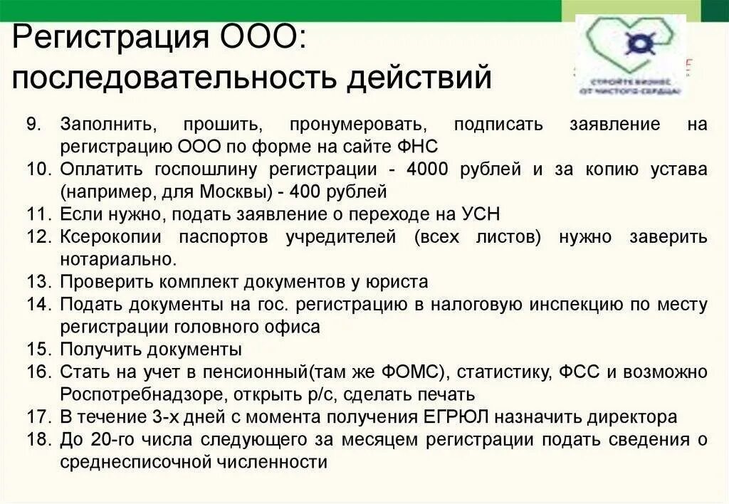 Регистрация ооо пакет