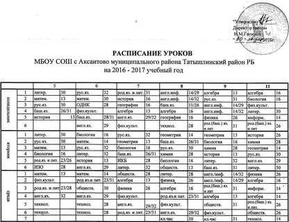 Расписание уроков 14 школа г слободской