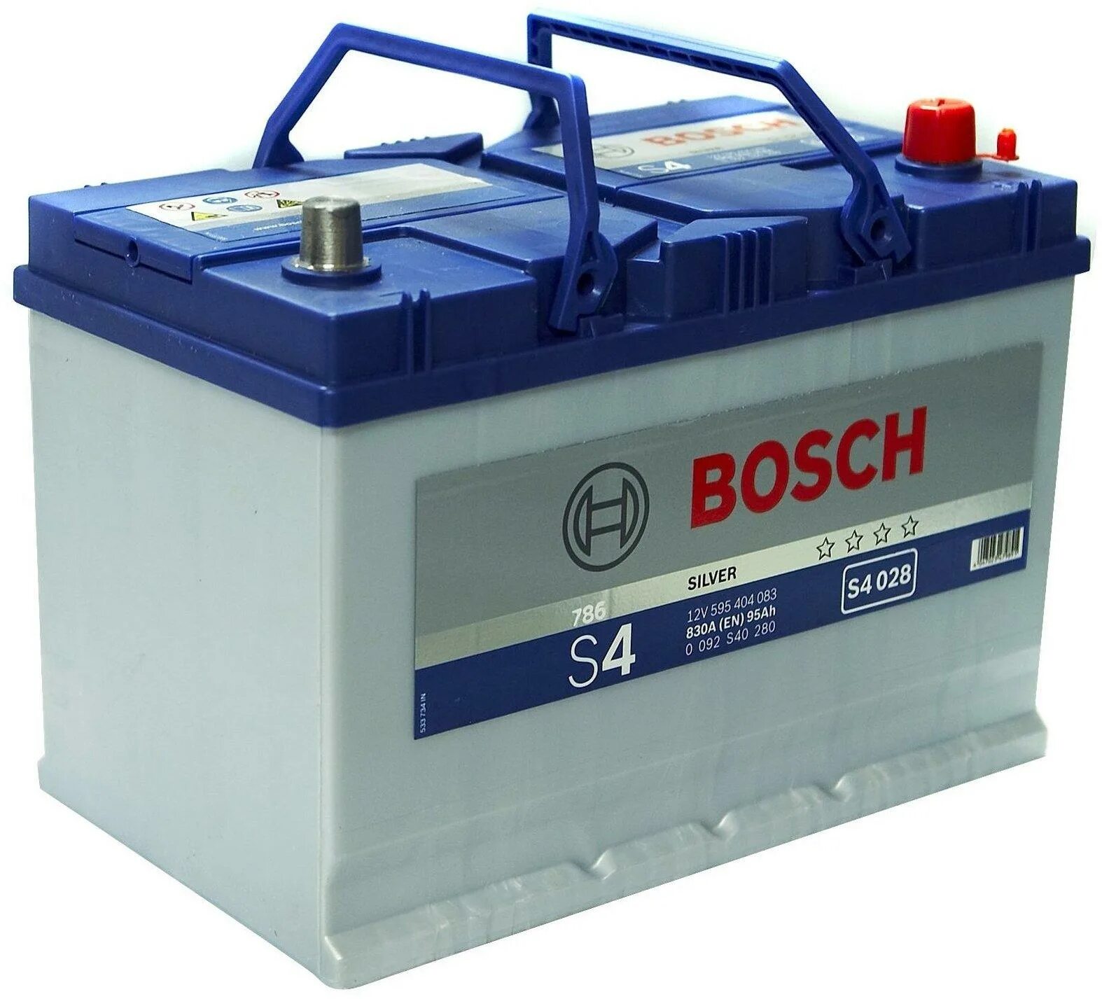 Купить аккумулятор бош 12. Bosch s4 028 830а 95ah. Аккумулятор Bosch s4 028 95ah. S4 028 830a 95ah. S4 028 Bosch аккумулятор.