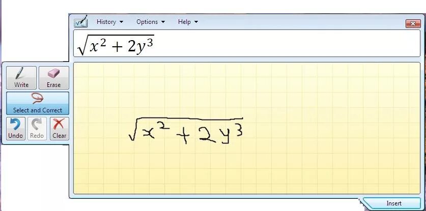 Math input panel