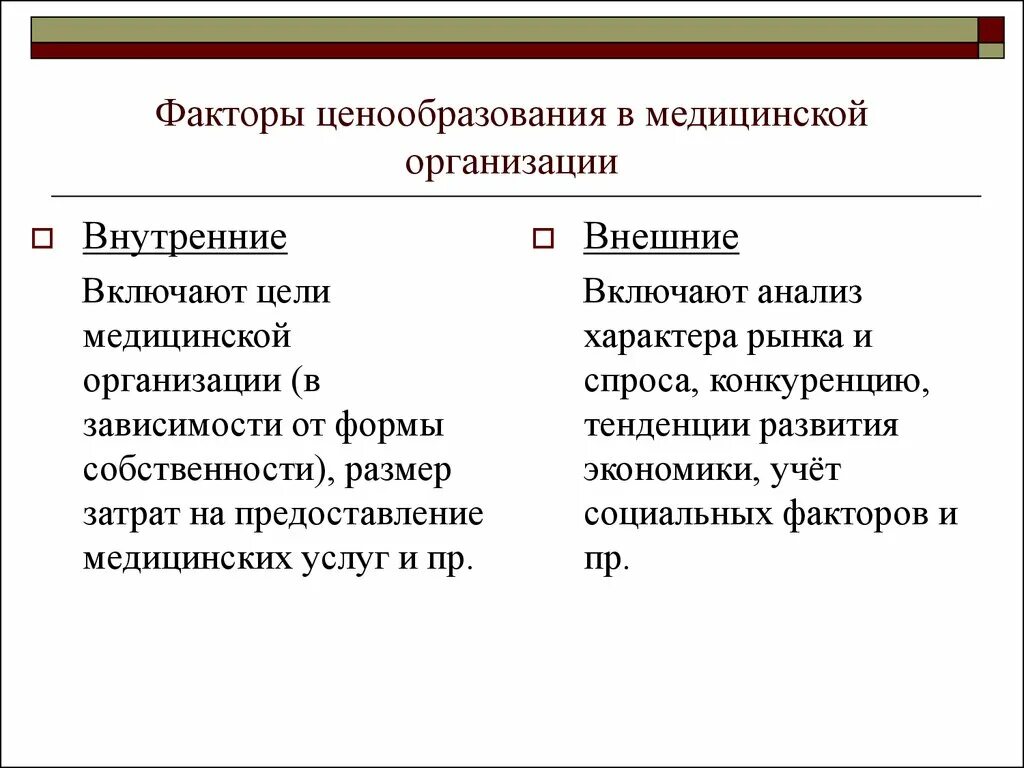 Факторы ценообразования в медицинской организации. Ценообразование медицинских услуг. Факторы формирования цены. Политика ценообразования на рынке медицинских услуг. Экономические факторы медицинских