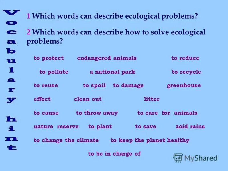 Match the words which best describes