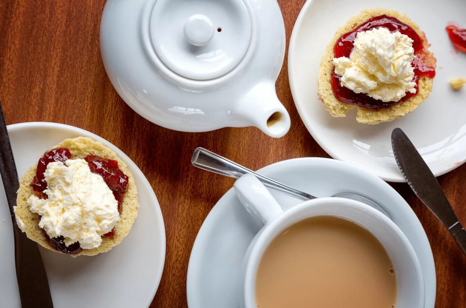 British drinks. Завтрак в английском стиле. Кофе со сливками. Чай со сливками. Cream Tea.